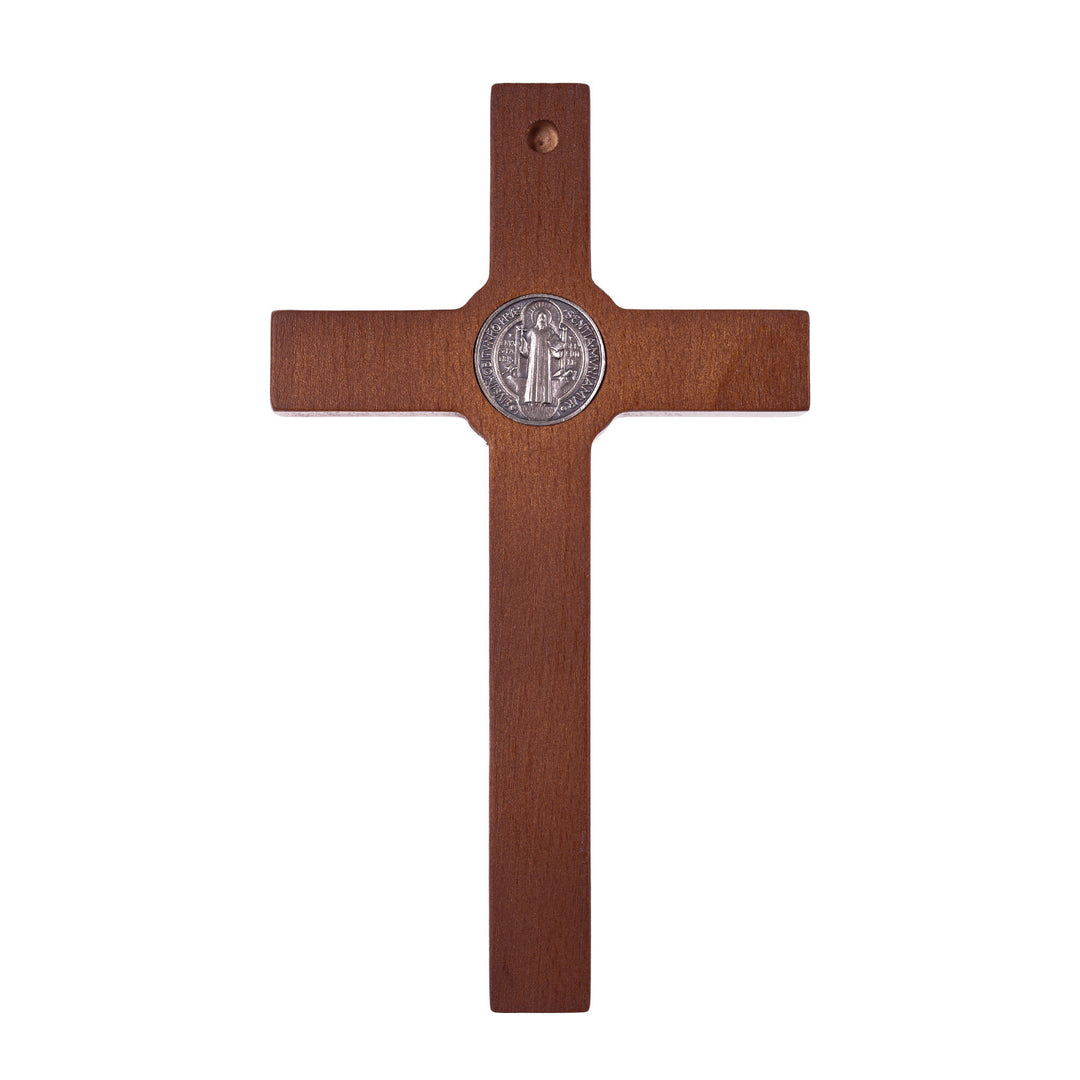 Cruz de madeira de São Bento Pendente Cruz com Símbolo da Paixão (Castanho, 18x10x1,8cm)