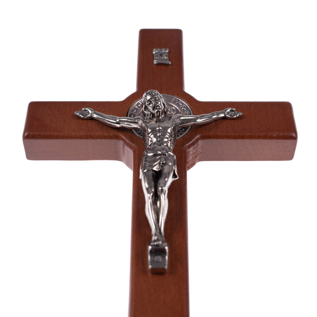 Cruz de madeira de São Bento Pendente Cruz com Símbolo da Paixão (Castanho, 18x10x1,8cm)