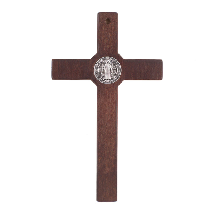 Cruz de madeira de São Bento Pendente Cruz com Símbolo da Paixão (Castanho, 28x16x1,8cm)