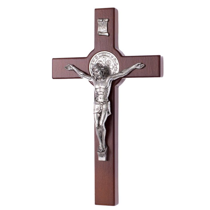 Cruz de madeira de São Bento Pendente Cruz com Símbolo da Paixão (Castanho, 28x16x1,8cm)