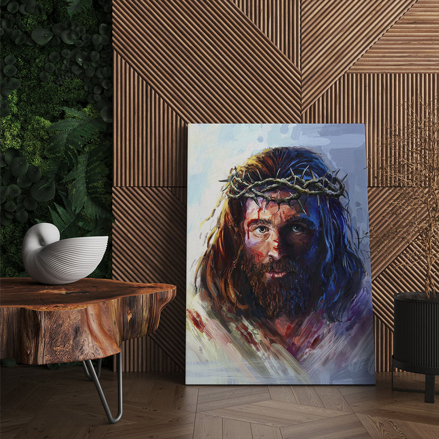 Cuadro sobre Lienzo Jesucristo con la Corona de Espinas (30x40cm)
