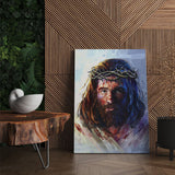 Pintura em tela de Jesus Cristo com a coroa de espinhos (40x60cm)