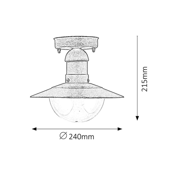 Candeeiro de teto metálico para exterior Oslo 8736 da Rabalux