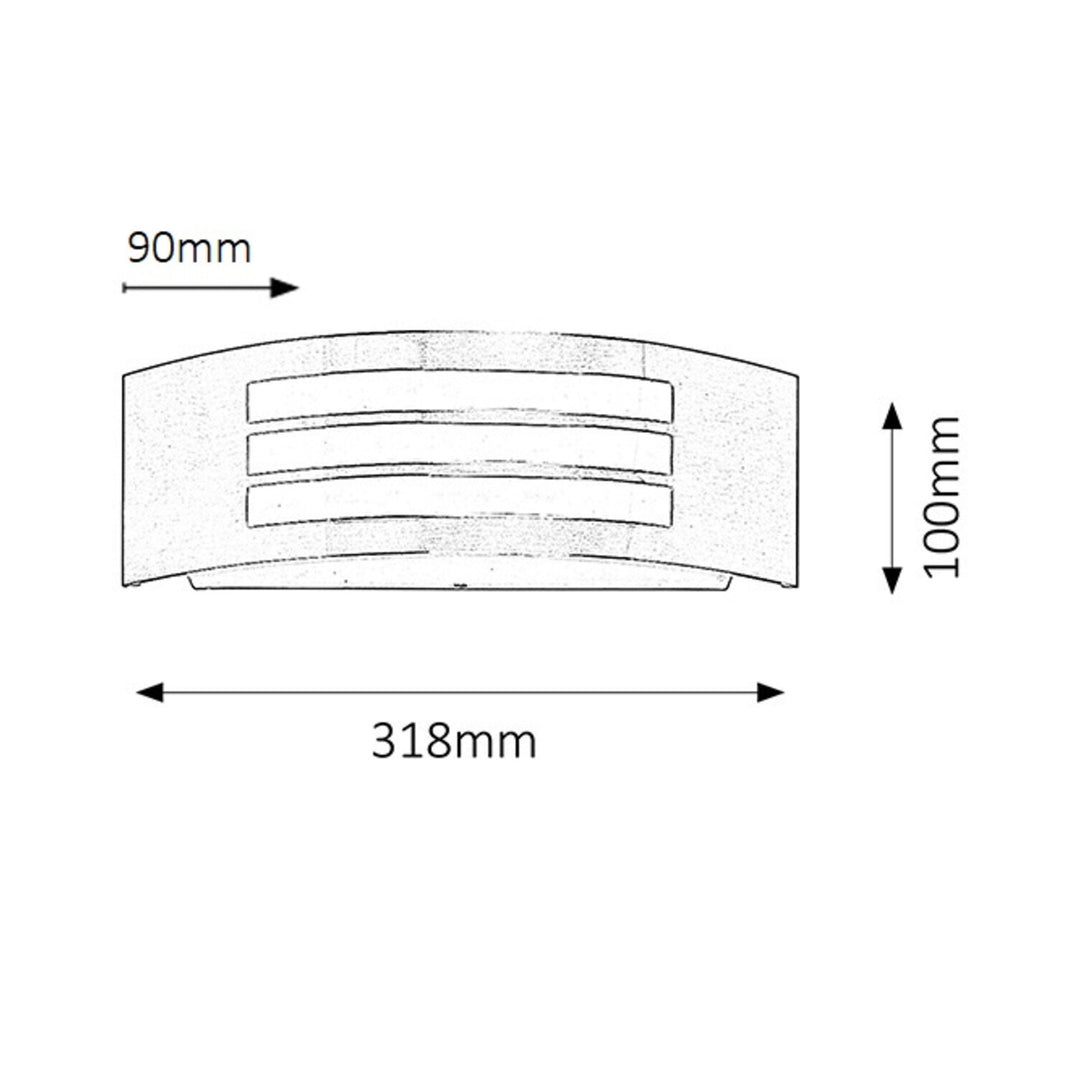 Candeeiro de parede exterior Rabalux Roma 8410 - cromado acetinado