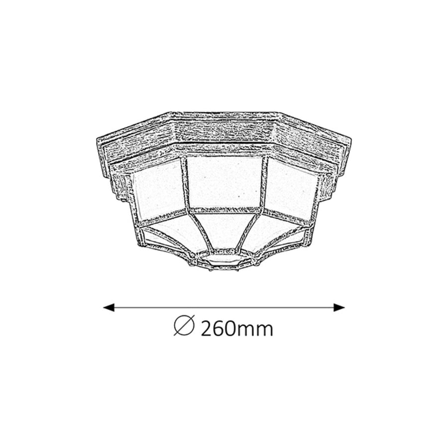 Candeeiro de teto exterior Rabalux Milano 8376 cúpula de metal e vidro
