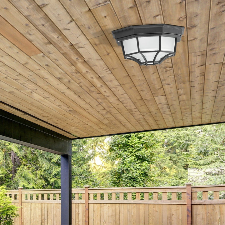 Candeeiro de teto para exterior Rabalux Milano 8346 com cúpula de metal e vidro