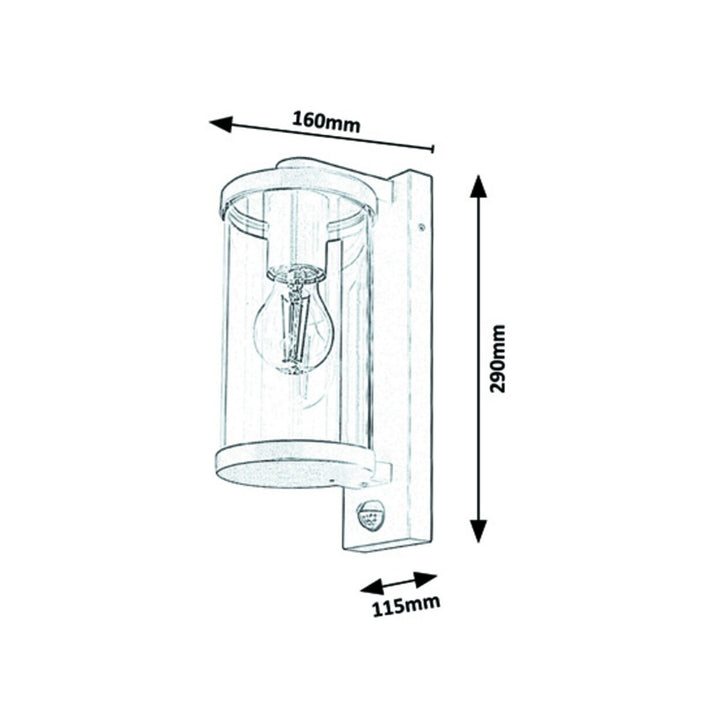 Aplique de parede para exterior Rabalux Silistra 7892 com sensor de movimento