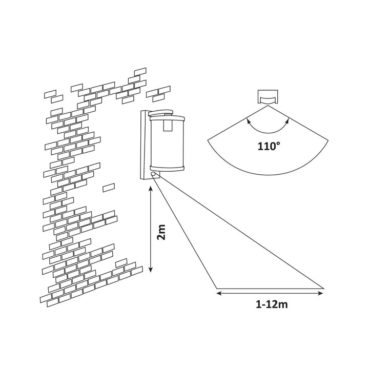 Aplique de parede para exterior Rabalux Silistra 7892 com sensor de movimento
