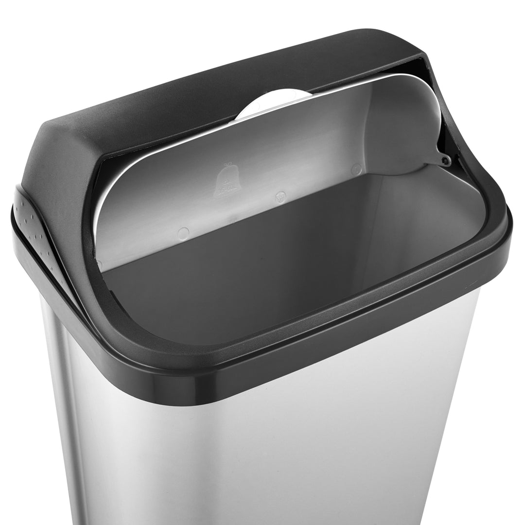 Keeeper Rasmus cubo de basura con tapa giratoria. Capacidad 25 litros, color plata