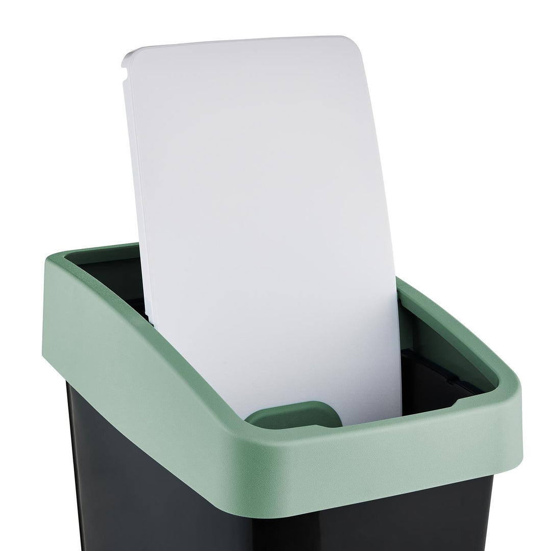 Lixeira com tampa de encaixe 25l verde Keeper
