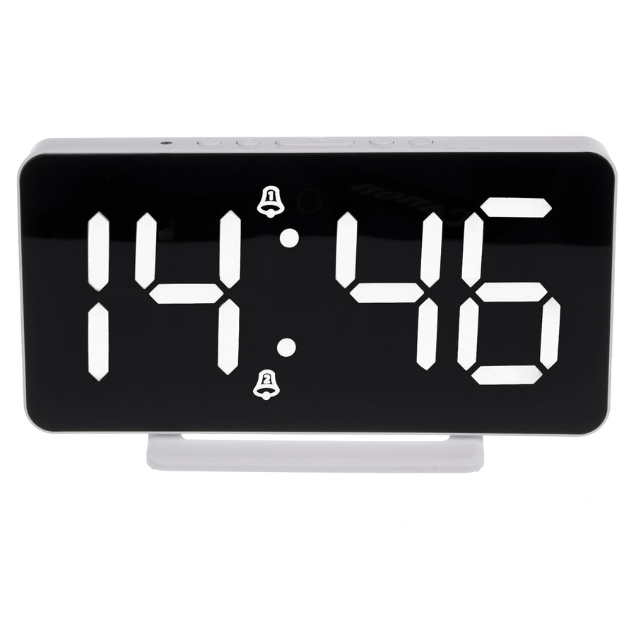 GreenBlue GB383 Reloj Digital con Alarma y Función Termómetro, Blanco