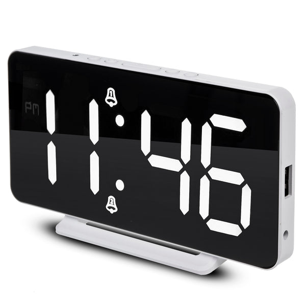 Relógio digital GreenBlue GB383 com função de alarme e termómetro, branco
