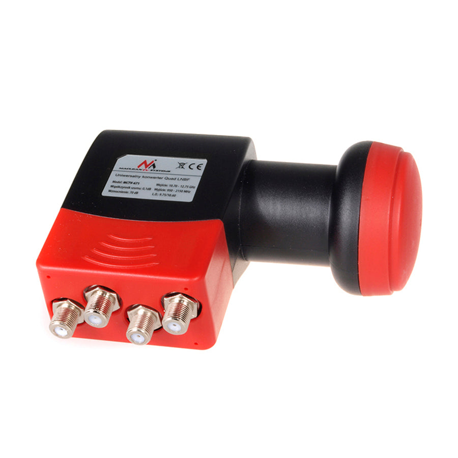 Receptor de satélite Maclean, LNB, Quad, Alto Ganho, + 4x wtyki F, MCTV-671
