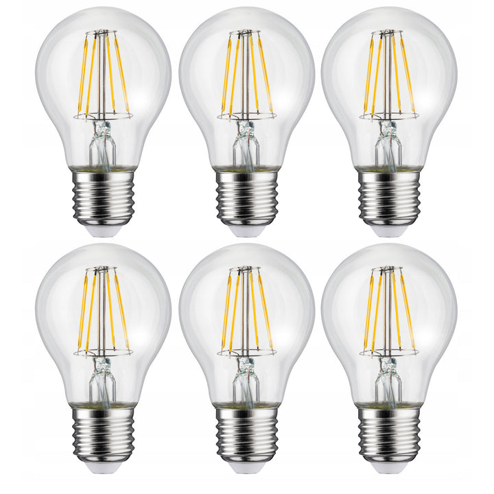 6x Maclean, filamento LED E27, 8W, 230V, WW branco quente 3000K, 806lm, retro Edison decorativo, MCE268