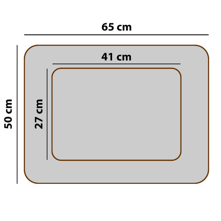 Mestizo Valencia Ortopédico Cama para Perro Gato Sofá para Mascotas (Medidas exteriores: 65x50cm / Dimensiones interiores: 41x27cm, AzulMarino/Rojo)