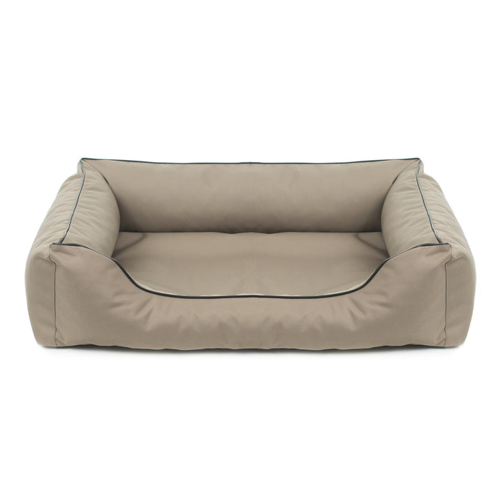 Sofá cama ortopédico Valencia para cães bege com acabamento preto 100 x 75 cm