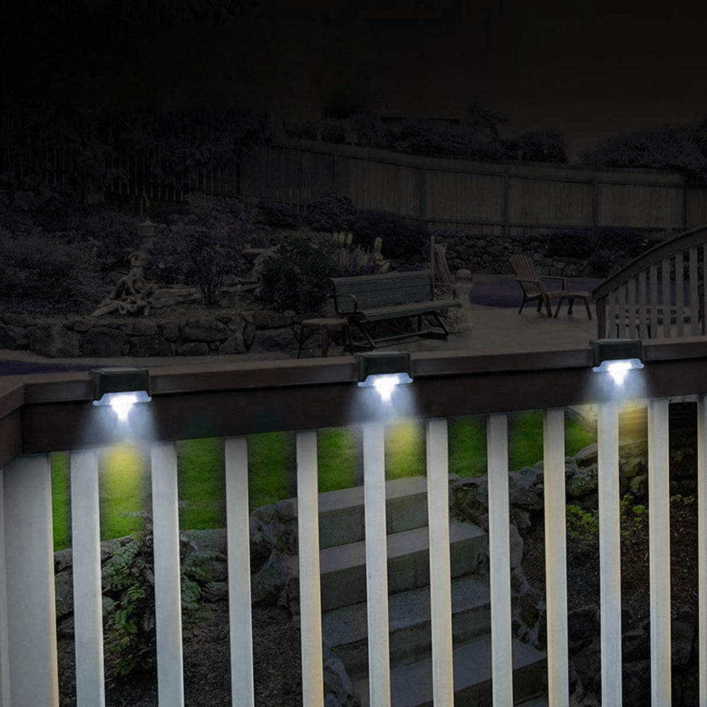 8x Maclean MCE319 Lâmpada solar com sensor de crepúsculo Lâmpada solar para terraço escadas cerca 4000K, Ni-MH 100 mAh, 80x45x45mm, IP44