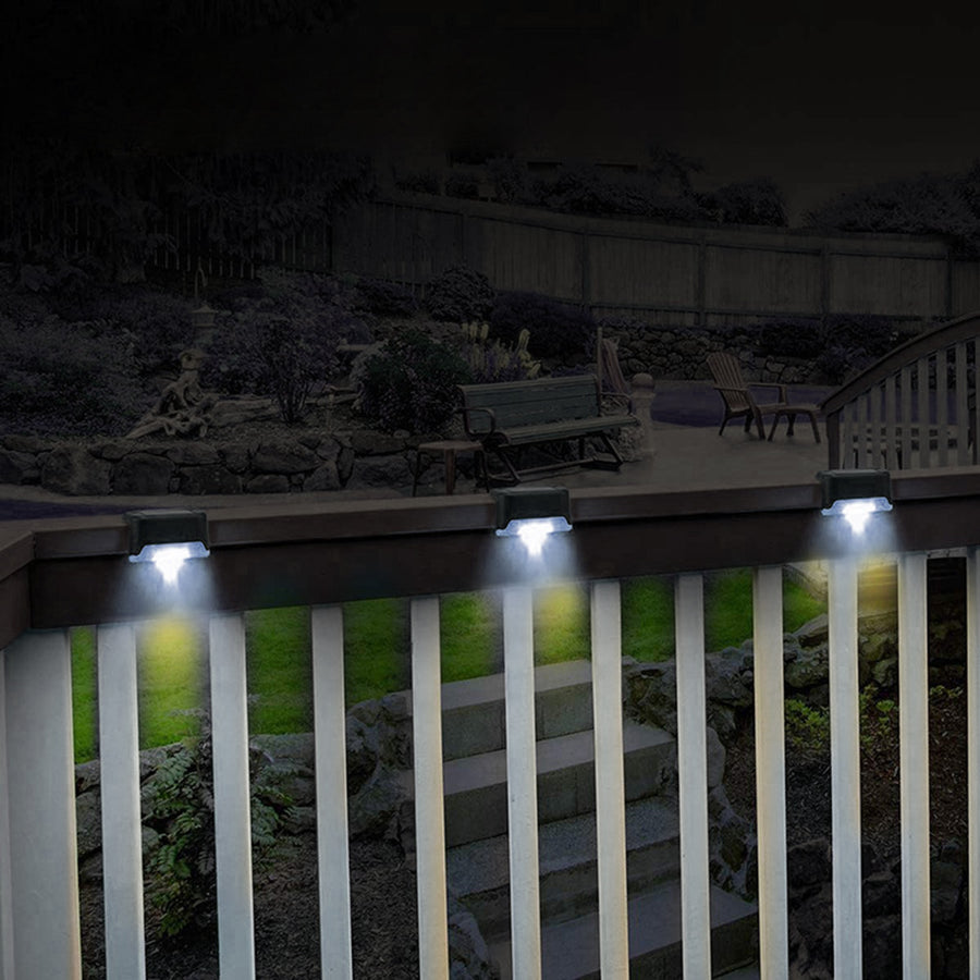 8x Maclean MCE319 Lámpara Solar con Sensor Crepuscular Lámpara Solar para Terraza Escalera Valla 4000K, Ni-MH 100 mAh, 80x45x45mm, IP44