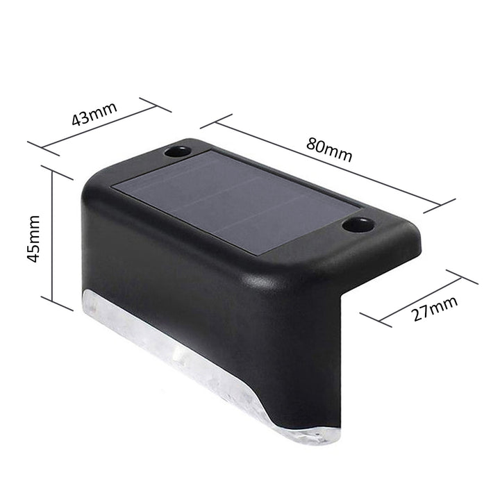 8x Maclean MCE319 Lâmpada solar com sensor de crepúsculo Lâmpada solar para terraço escadas cerca 4000K, Ni-MH 100 mAh, 80x45x45mm, IP44