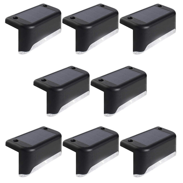 8x Maclean MCE319 Lâmpada solar com sensor de crepúsculo Lâmpada solar para terraço escadas cerca 4000K, Ni-MH 100 mAh, 80x45x45mm, IP44