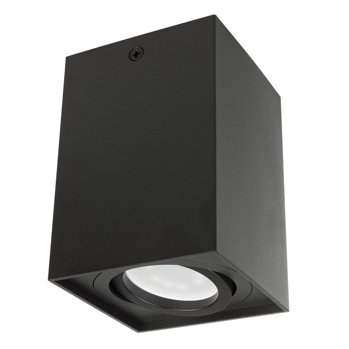Luminária de superfície/tubo Maclean 3x, spot, quadrada, alumínio, GU10, 80x80x115mm, preta, MCE426 B + 3 lâmpadas LED de 5W