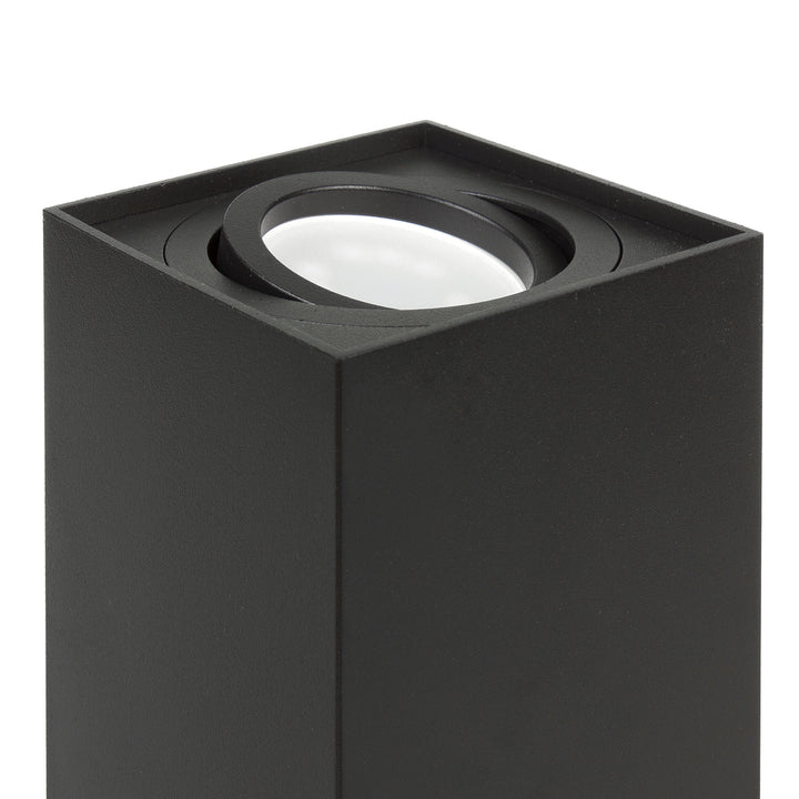 Luminária de superfície/tubo Maclean 3x, spot, quadrada, alumínio, GU10, 80x80x115mm, preta, MCE426 B + 3 lâmpadas LED de 5W