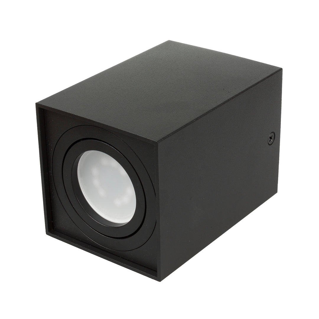 Luminária de superfície/tubo Maclean 3x, spot, quadrada, alumínio, GU10, 80x80x115mm, preta, MCE426 B + 3 lâmpadas LED de 5W