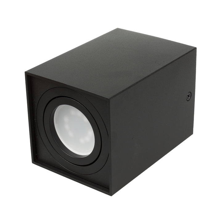 Luminária de superfície/tubo Maclean 3x, spot, quadrada, alumínio, GU10, 80x80x115mm, preta, MCE426 B + 3 lâmpadas LED de 5W