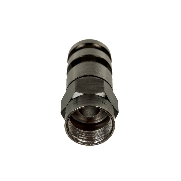 100x Maclean, Conector de Compressão F, RG-6, Profissional, Níquel, Preto, MCTV-916