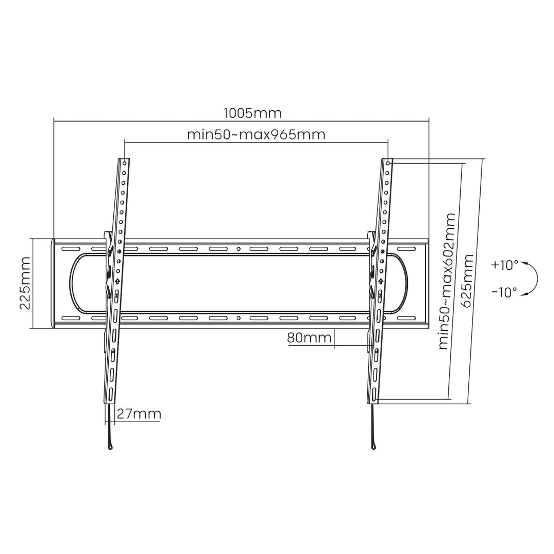 Suporte para TV ou Monitor Maclean MC-750N, máx. VESA 900x600, 60-120", 120 kg, Preto