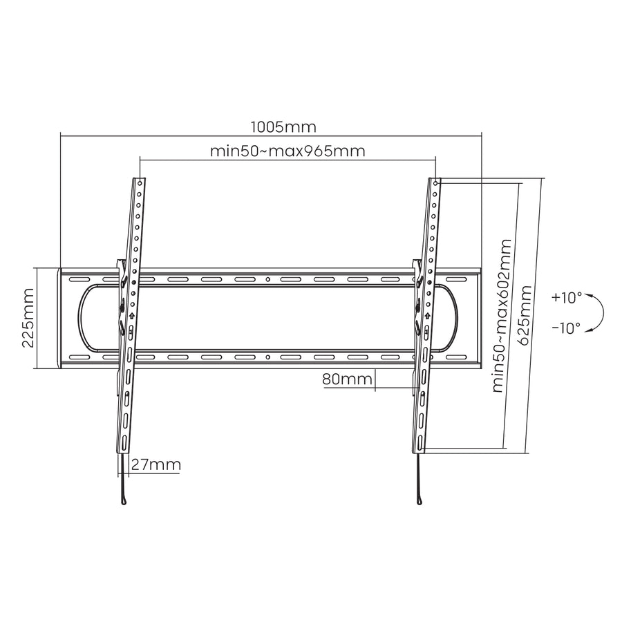 Suporte para TV ou Monitor Maclean MC-750N, máx. VESA 900x600, 60-120", 120 kg, Preto