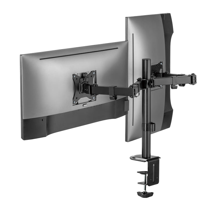 Suporte de secretária para monitor duplo Maclean MC-754N, VESA 75x75 e 100x100, 17-32", carga máxima 2 x 9 kg