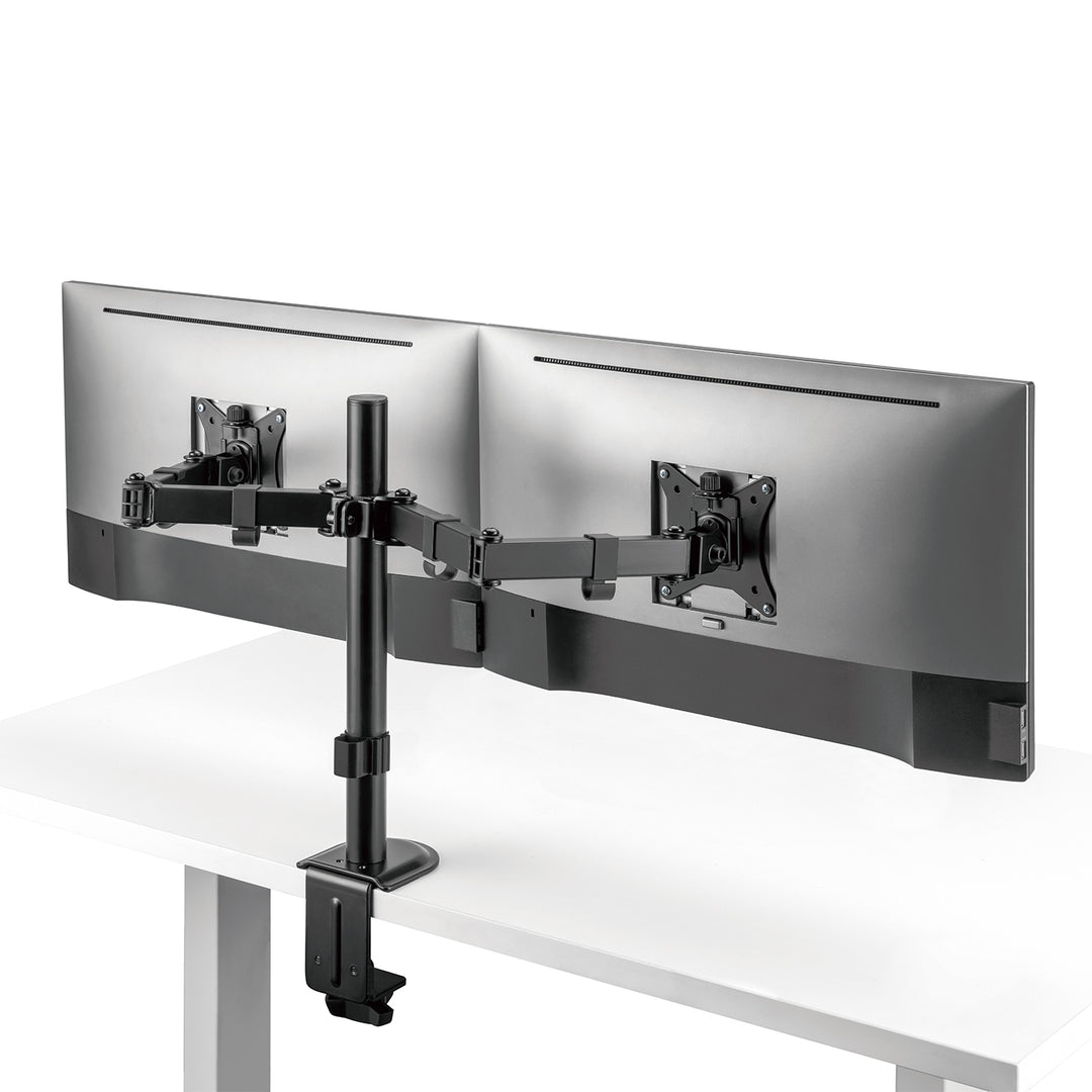 Suporte de secretária para monitor duplo Maclean MC-754N, VESA 75x75 e 100x100, 17-32", carga máxima 2 x 9 kg