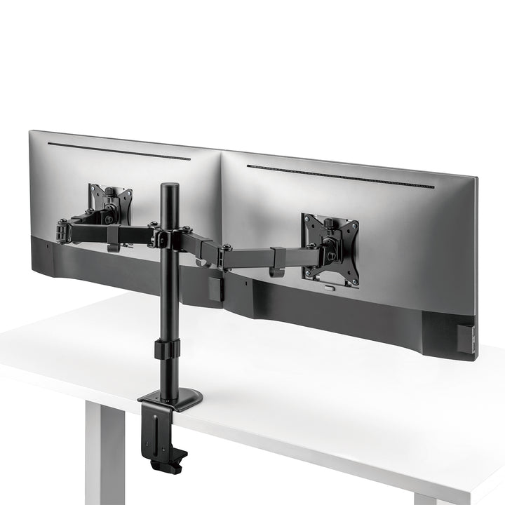 Suporte de secretária para monitor duplo Maclean MC-754N, VESA 75x75 e 100x100, 17-32", carga máxima 2 x 9 kg