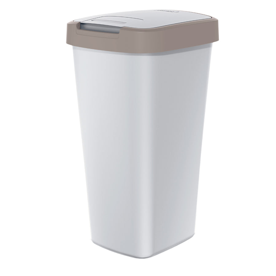 KEDEN COMPACTA Q Papelera con Marco Cubo de Basura (25 L, Ceniza/Marrón Claro)