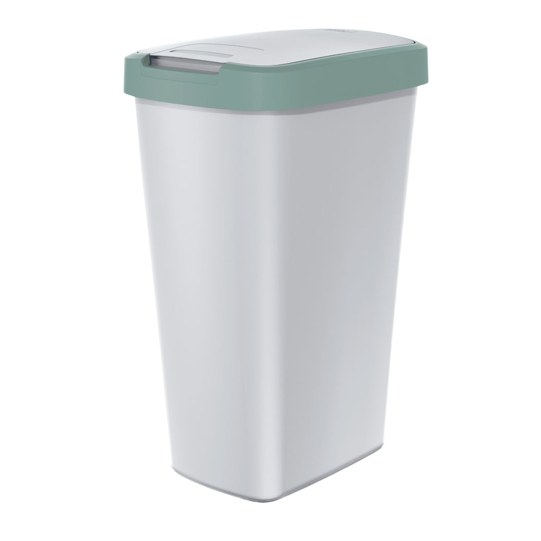 Lixeira KEDEN COMPACTA Q 45 litros NSAB45-5575C_427C - cinza com moldura verde clara