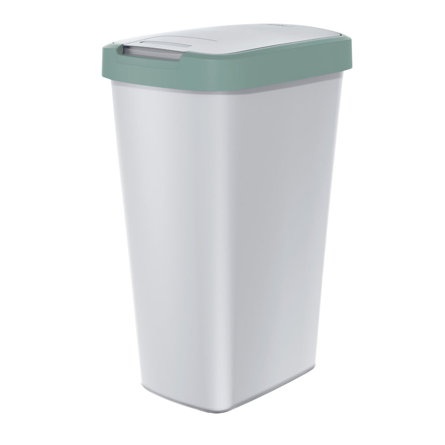 Lixeira KEDEN COMPACTA Q 45 litros NSAB45-5575C_427C - cinza com moldura verde clara