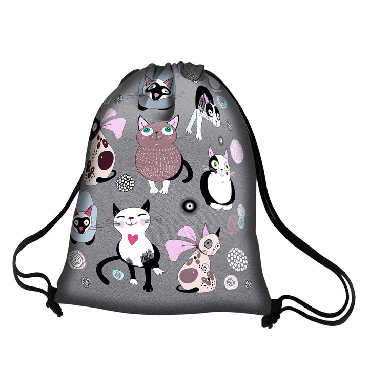 Saco traseiro Bertoni Arco Design com impressão colorida, mochila impermeável, estampa Catnip, EE0040