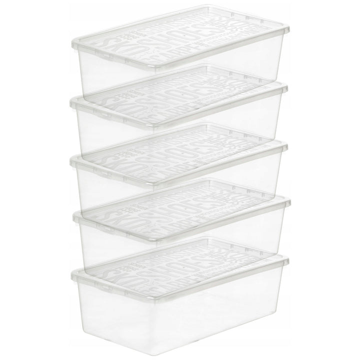 5x Caixa de sapatos para mulher, transparente, Plast Team Basic