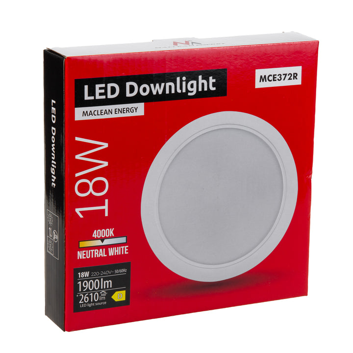 Painel de teto LED Maclean MCE372 R, montagem embutida fina, 18 W, branco neutro 4000 K, 170 x 26 mm, 1900 lm