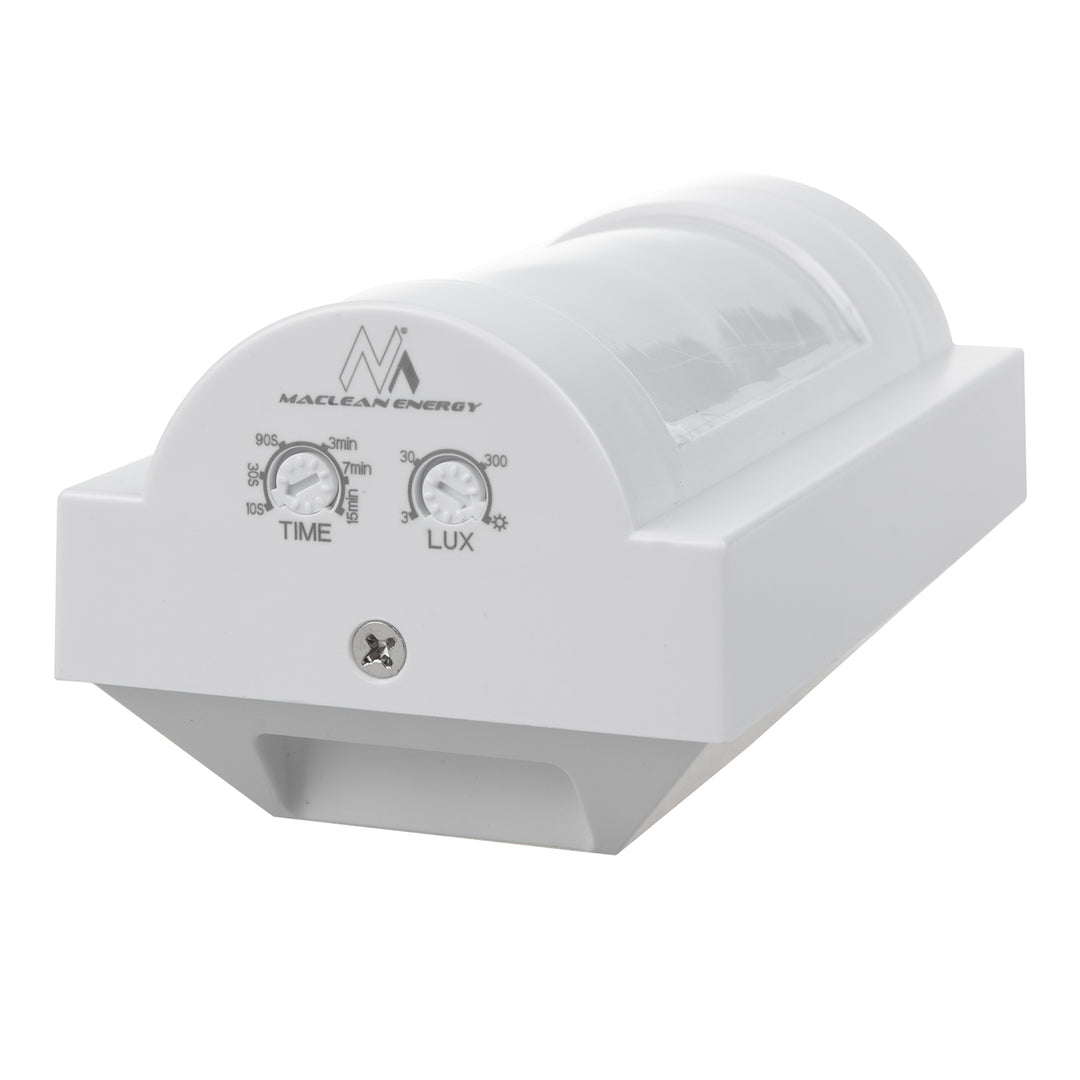 Detetor de movimento infravermelho PIR externo Maclean MCE385 W, imune a animais de estimação, máx. 1200 W, IP65