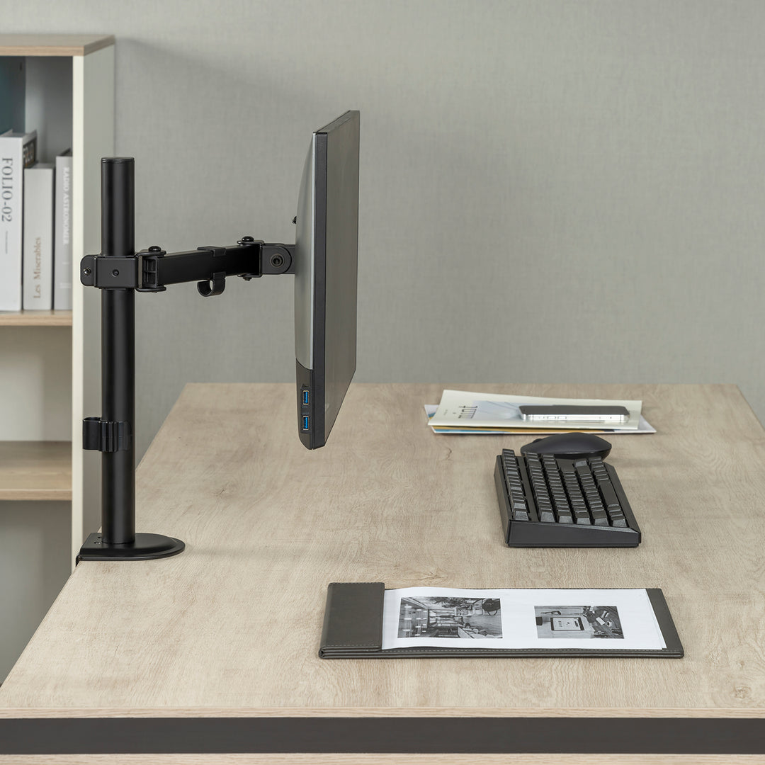 Suporte de secretária para monitor LCD Maclean MC-572N, braço único, VESA 75x75 e 100x100, 17-32", 9 kg