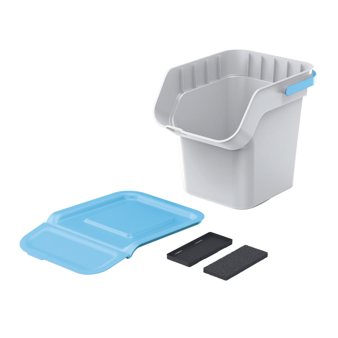 Conjunto de Papeleiras Keden Kaddi Q Set, para Separação de Resíduos, 4x20 Litros, Cinzas