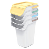 Conjunto de contentores separadores de resíduos Keden Kaddi Q Set, 4x25 litros, cinzento