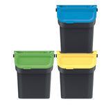 Conjunto de Papeleiras Keden Kaddi Q Set, para Recolha Separada, 3 x 20 Litros, Preto