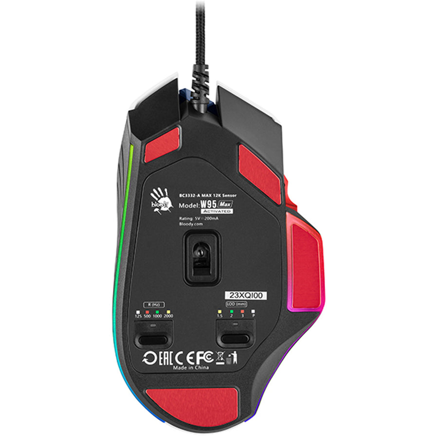 Rato desportivo USB para jogos A4TECH BLOODY W95Max azul-marinho
