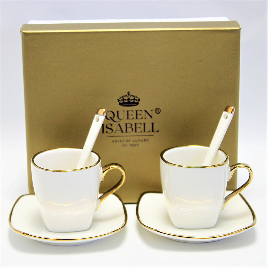 Conjunto de chávena e pires em porcelana Queen Isabell para café expresso W23GD06-06464
