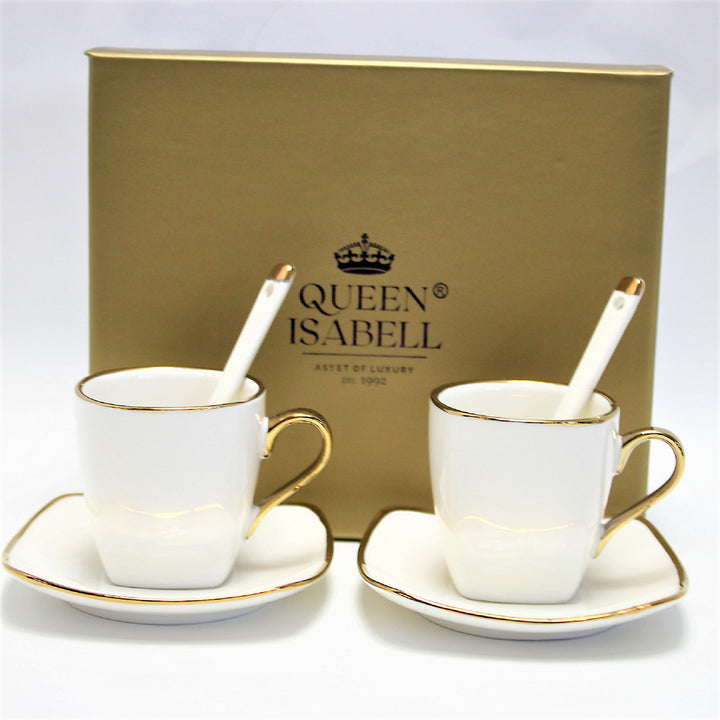 Conjunto de chávena e pires em porcelana Queen Isabell para café expresso W23GD06-06464