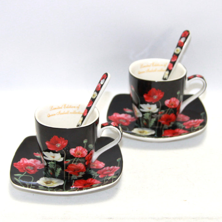 Conjunto de chávena e pires em porcelana Queen Isabell para café expresso W9PB06-09510