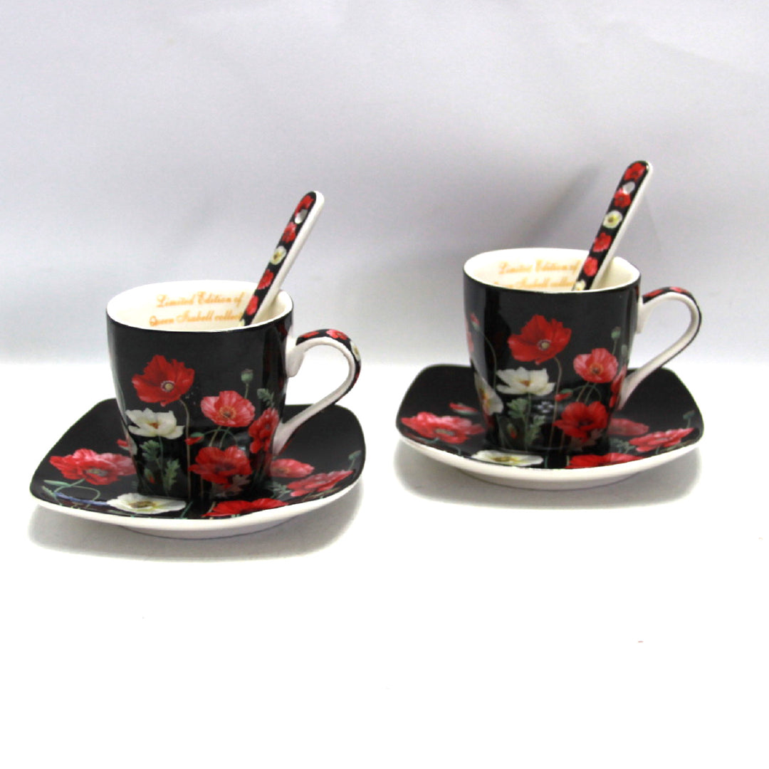 Conjunto de chávena e pires em porcelana Queen Isabell para café expresso W9PB06-09510